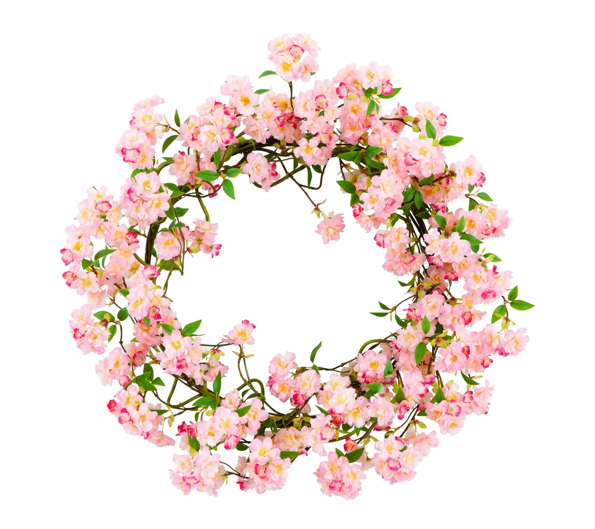 Nearly Natural 30" Artificial Pink Cherry Blossom Wreath